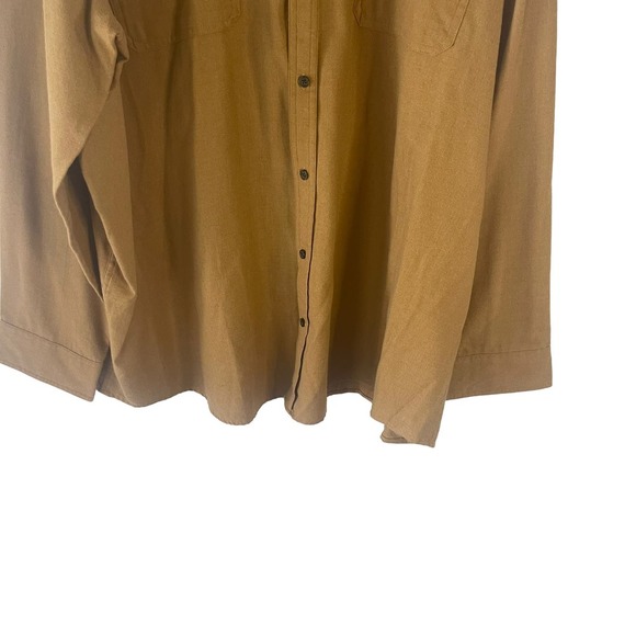 Foundry Men's Size 3XL Large & Tall Brown Colorblock Button Up Shirt - Picture 3 of 7